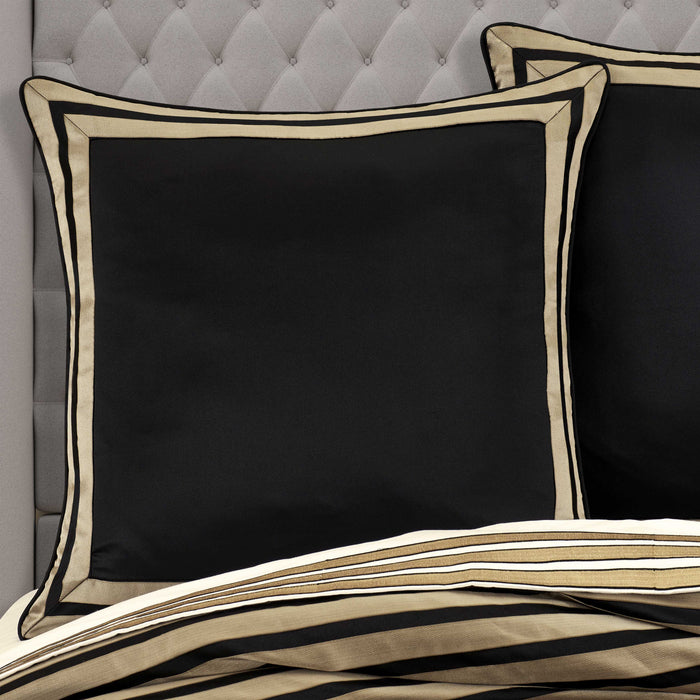 Calvari Black and Gold Euro Sham Euro Sham By J. Queen New York