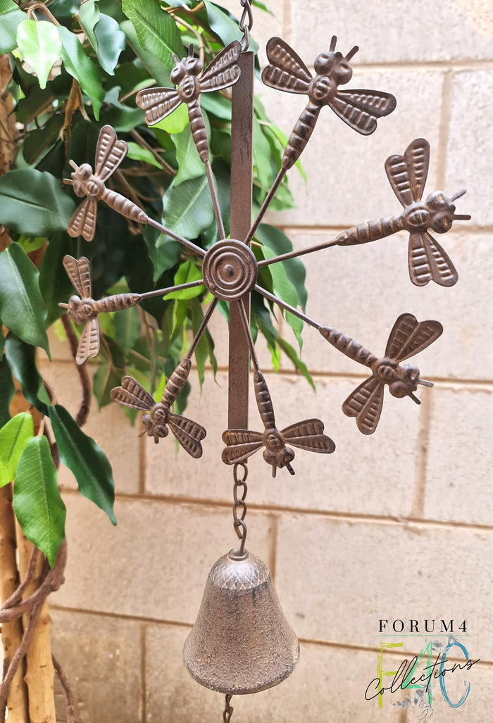 CAROUSEL WIND CHIME - DRAGONFLY - RUST