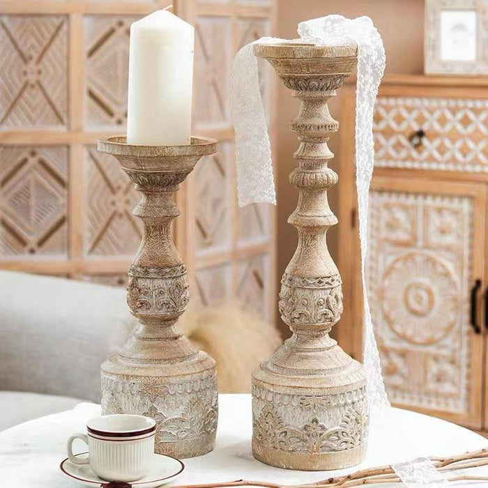 CARVED BOHO CANDLE HOLDER - SMALL