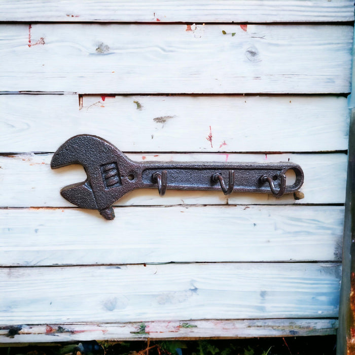 CAST IRON METAL WRENCH KEY HOLDER