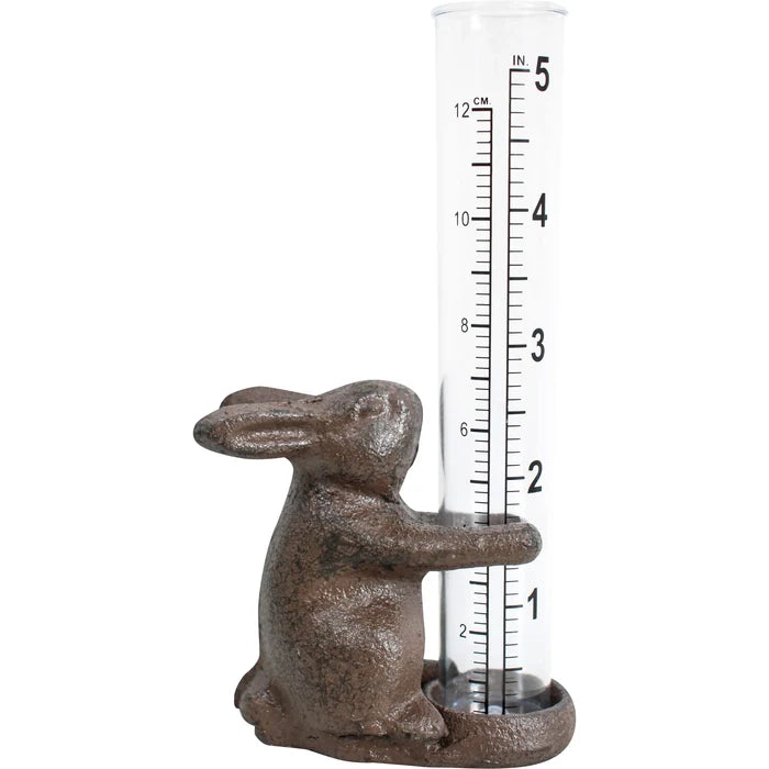 CAST IRON SINGLE RABBIT RAIN GAUGE