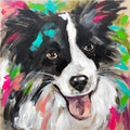 Cheery Border Dog Coaster - Artist Lab