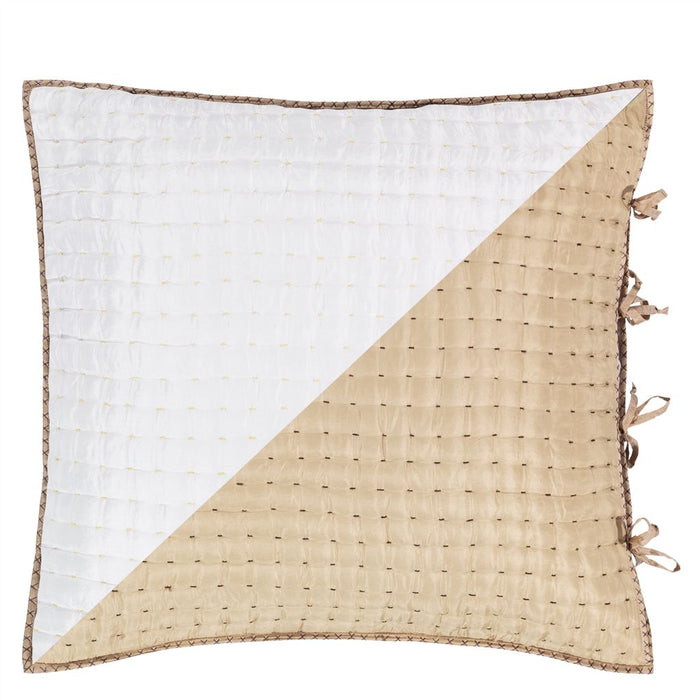 Chenevard Natural & Chalk Silk Euro Pillow Sham Euro Sham By Designers Guild