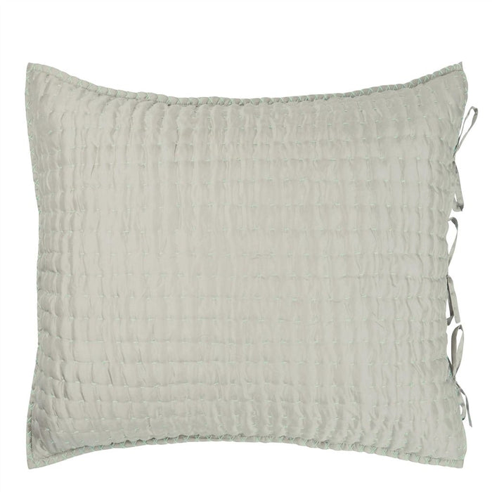 Chenevard Pebble & Duck Egg Silk Euro Pillow Sham Euro Sham By Designers Guild