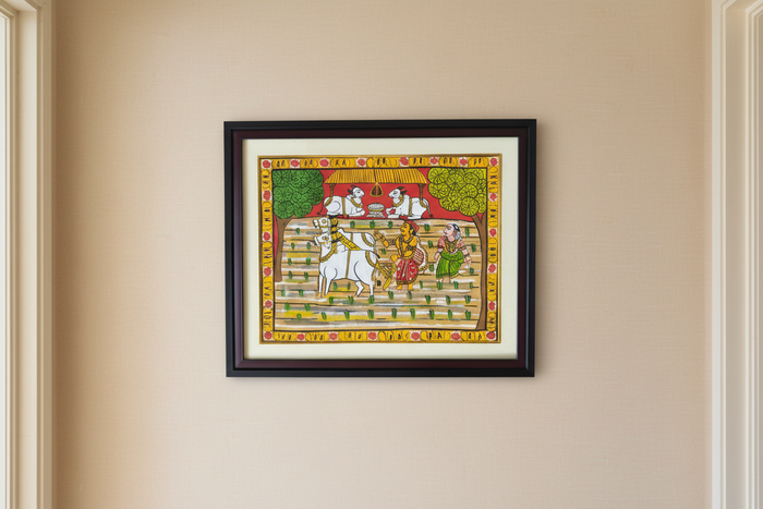 Hand-Painted Paddy Cultivation Cheriyal Painting – Telangana Farming Art   Cheriyala Painting