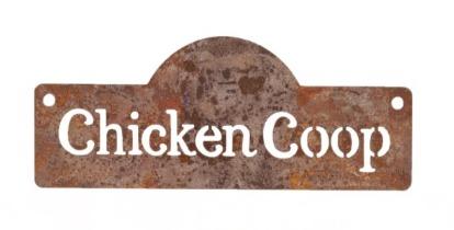 CHICKEN COOP RUSTED SIGN