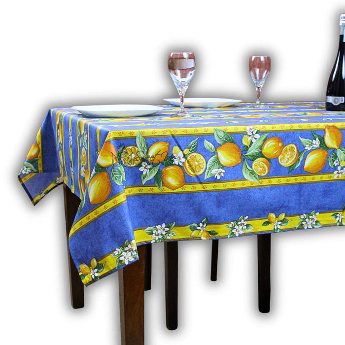 Citron de Menton Spill-Resistant Allover Square Tablecloth — Bleuet - Sweet Us