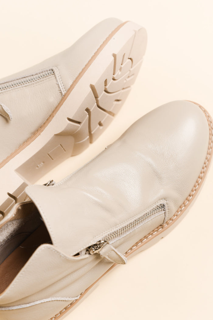 Clara Grey Leather Zip Boot