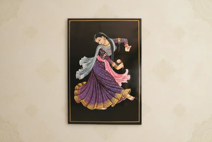 Classical Dancer with Lotus - Nirmal Painting   Paintings