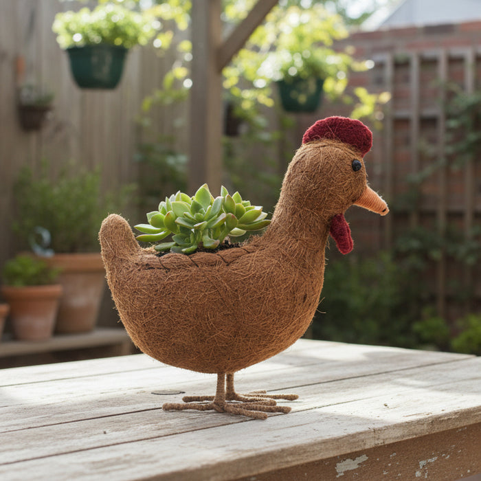 COIR RATTAN ANIMAL PLANTER - CHOOK