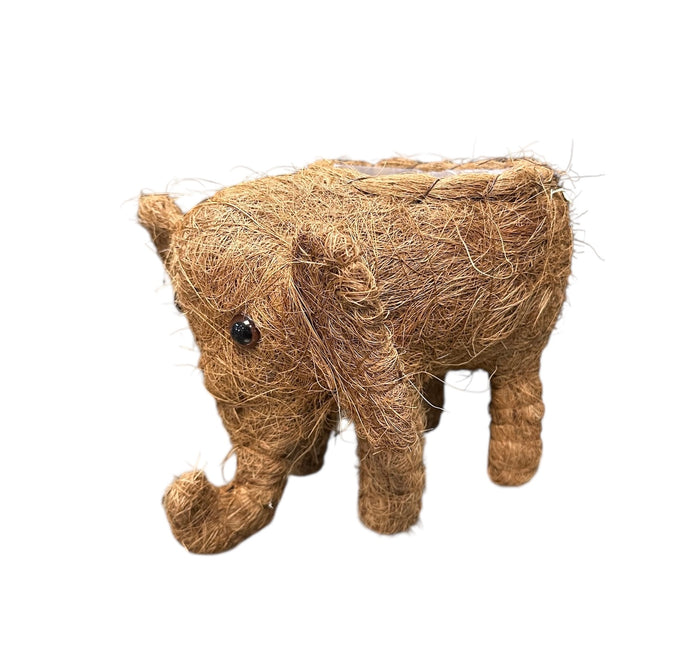 COIR RATTAN ANIMAL PLANTER - ELEPHANT