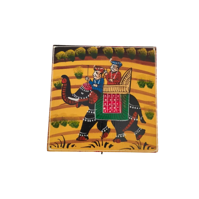 Colorful Hand-Painted Royal Elephant Wooden Jewellery Box   Wood Decorative
