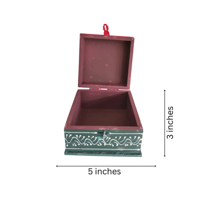 Colorful Hand-Painted Royal Elephant Wooden Jewellery Box   Wood Decorative