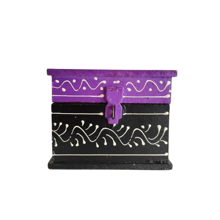 Colorful Hand-Painted Royal Elephant Wooden Jewellery Box   Wood Decorative