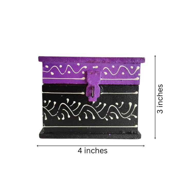Colorful Hand-Painted Royal Elephant Wooden Jewellery Box   Wood Decorative