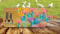 COLOURFUL GUINEA FOWLS - BAMBOO SERVING PLATTER