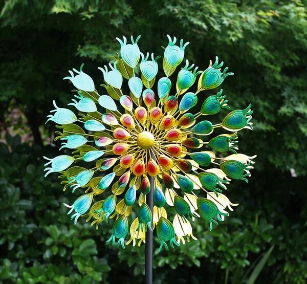 COLOURFUL PEACOCK WIND SPINNER