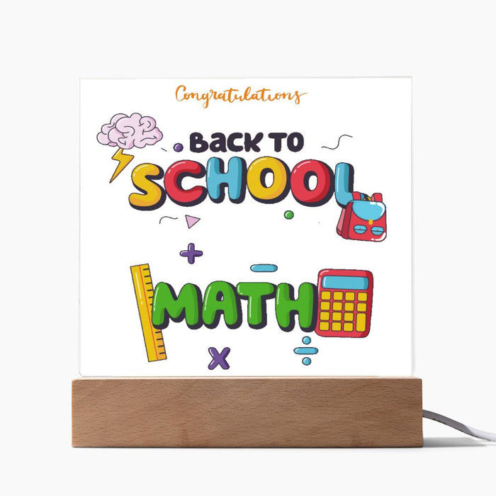 CONGRATULATIONS-BACK TO SCHOOL-Square Acrylic Plaque!❤️