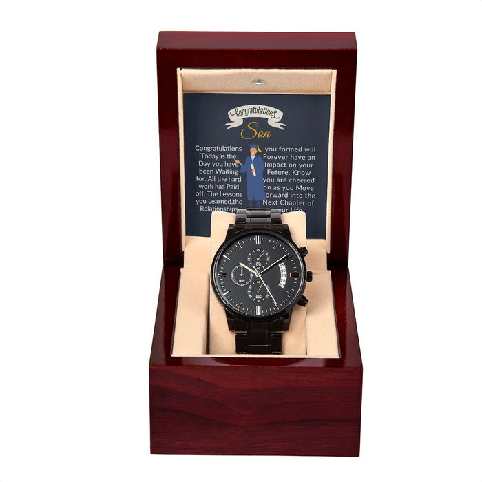 Congratulations Son-Black Chronograph Watch