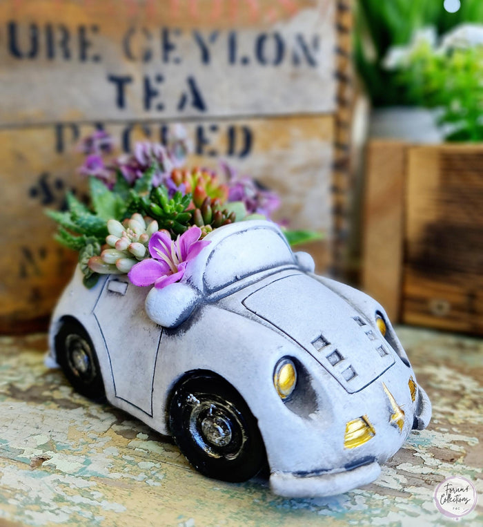 CONVERTIBLE CAR PLANTER - WHITE