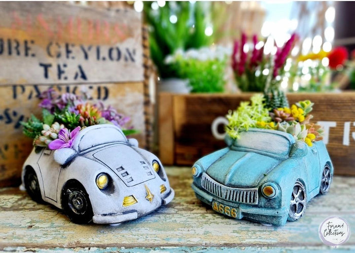 CONVERTIBLE CAR PLANTER - WHITE