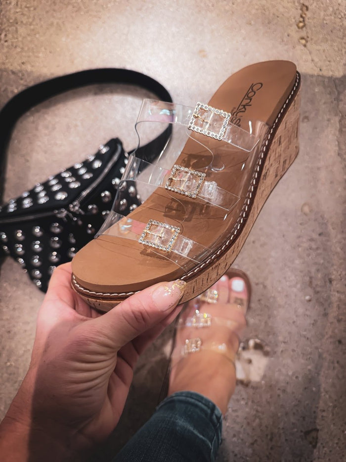 Corky's Clear Don't Mind Me Wedges - Macoma Boutique302 Wedges & Heels