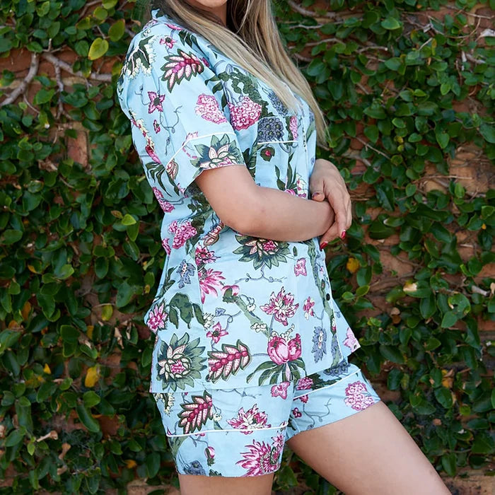 COTTON 2PC PYJAMA SET - SHORT - ISLAND IDLE