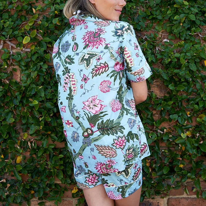 COTTON 2PC PYJAMA SET - SHORT - ISLAND IDLE