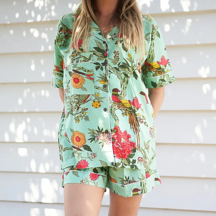 COTTON 2PC PYJAMA SET - SHORT - MORNING MELLOW