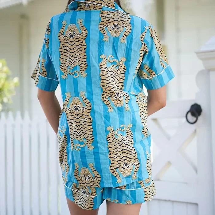 COTTON 2PC PYJAMA SET - SHORT - SAFARI SIESTA