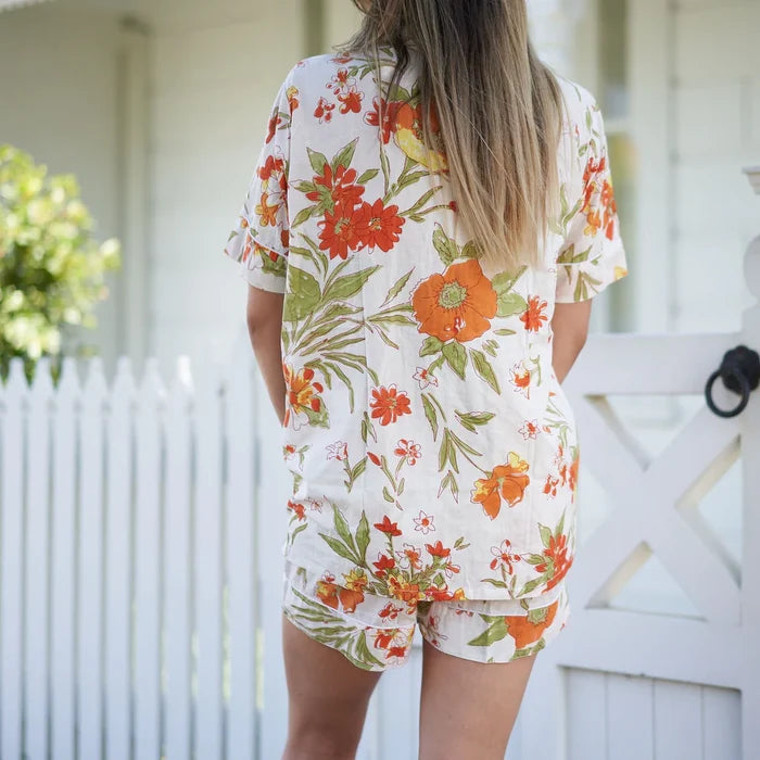 COTTON 2PC PYJAMA SET - SHORT - WHITE WHISPER