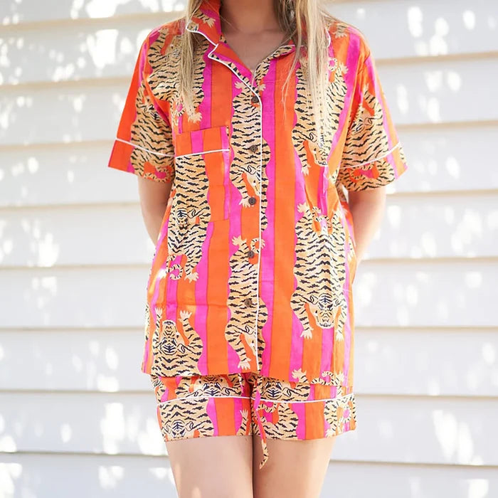 COTTON 2PC PYJAMA SET - TIGER TIMEOUT