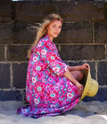 COTTON KIMONO / BATHROBE - Groovy Pink