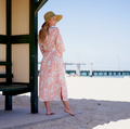 Cotton Kimono Robe - Floral Pinks