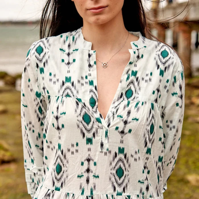 COTTON LONG SLEEVE MAXI DRESS - BOHO BREEZE