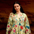COTTON LONG SLEEVE MAXI DRESS - FUSION FLORA
