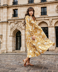 COTTON LONG SLEEVE MAXI DRESS - MUSTARD MOMENTS