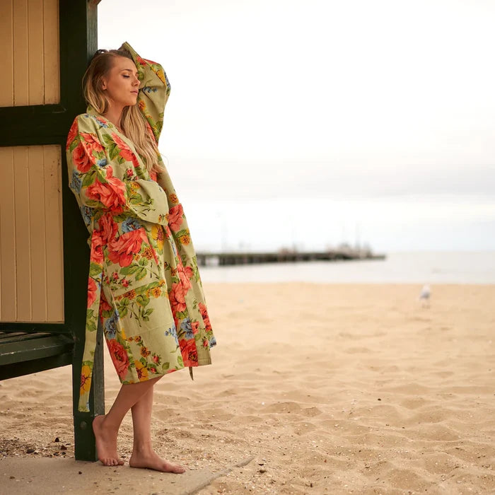 COTTON WAFFLE BATH ROBE KIMONO - NATURES NECTAR