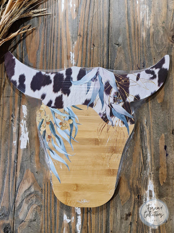 COW HEAD PLATTER - (WALL DECOR) - NATIVE