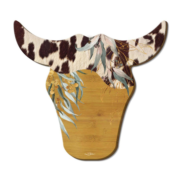 COW HEAD PLATTER - (WALL DECOR) - NATIVE