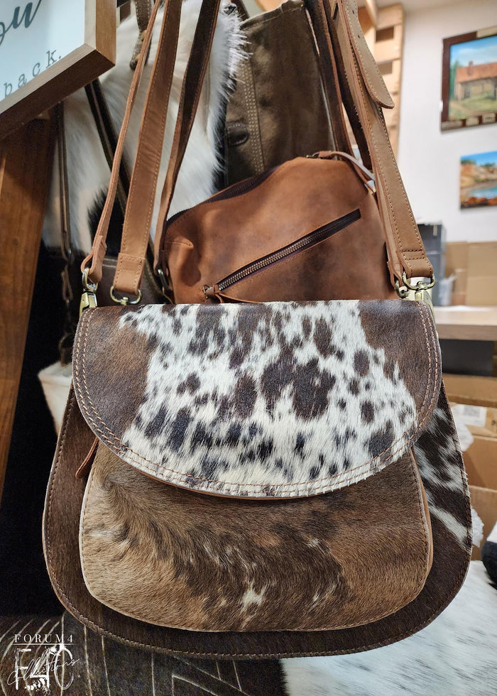 COW HIDE & LEATHER WESTERN BOHO TOTE HANDBAG