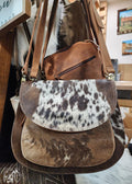 COW HIDE & LEATHER WESTERN BOHO TOTE HANDBAG