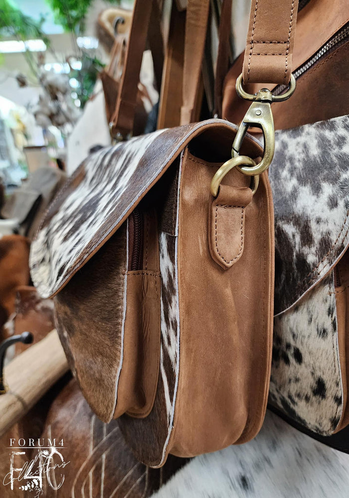 COW HIDE & LEATHER WESTERN BOHO TOTE HANDBAG