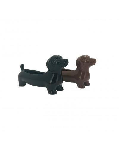 DACHSHUND DOG POT - BLACK