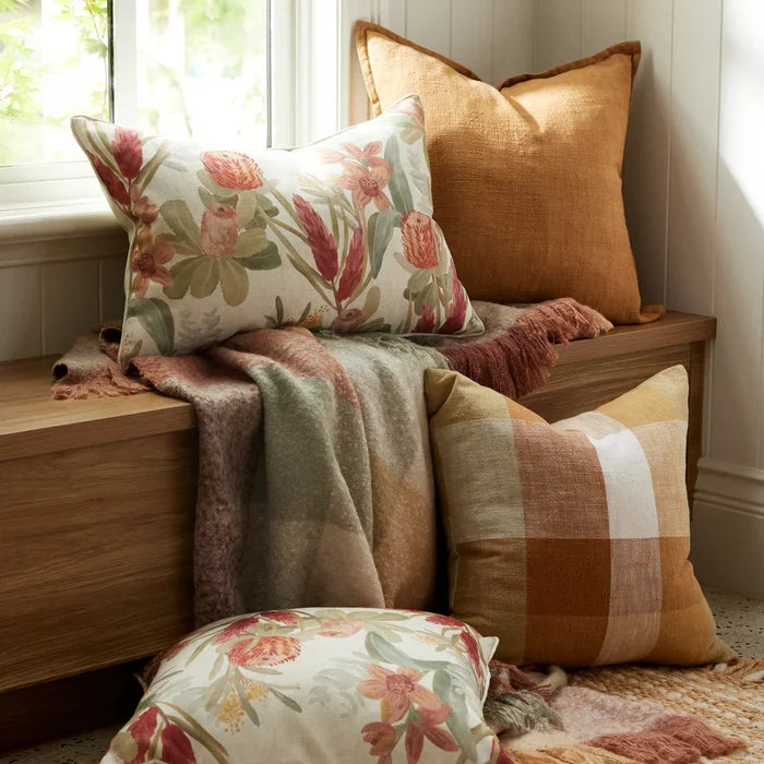 DANA RUST BRUSHED THROW BLANKET