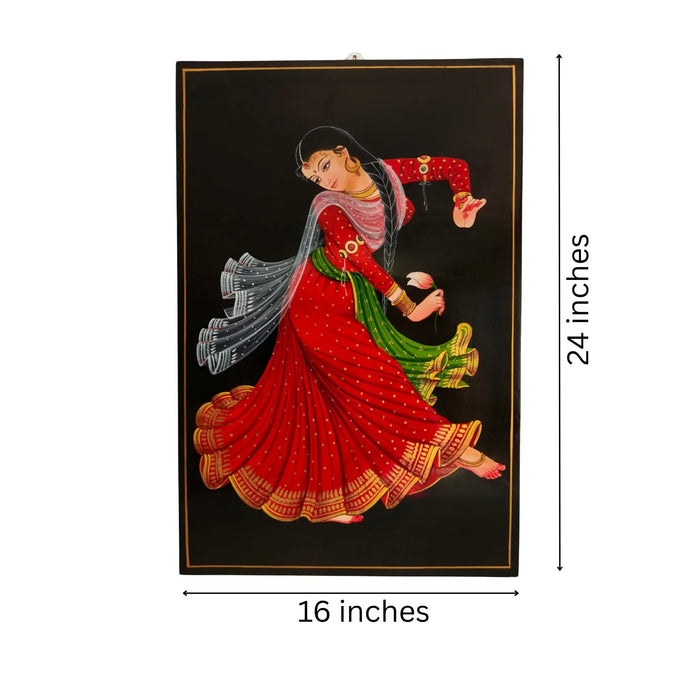 Dancing Beauty Nirmal Painting with vibrant colors and intricate details.