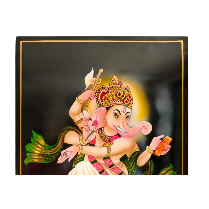 Vibrant Dancing Ganesha Nirmal painting, a traditional Indian folk art.