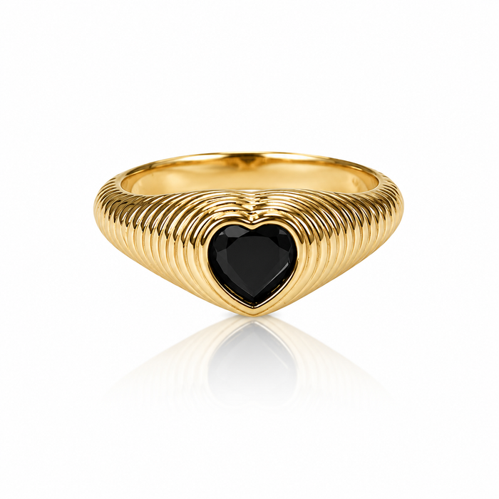 Dark Heart Gold Ring