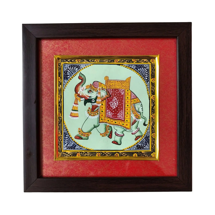 Decorated Elephant Rajasthan Miniature Painting | Traditional Indian Folk Art   Paintings