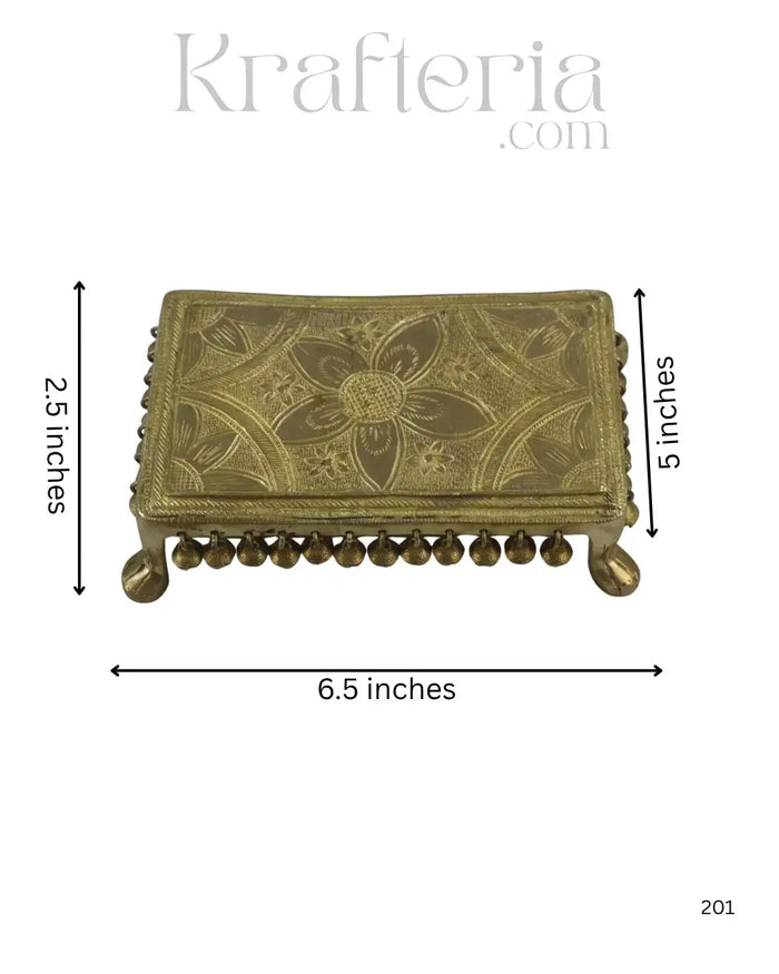 Decorative Brass Devotional Stools with Bell Design   Brass Ware